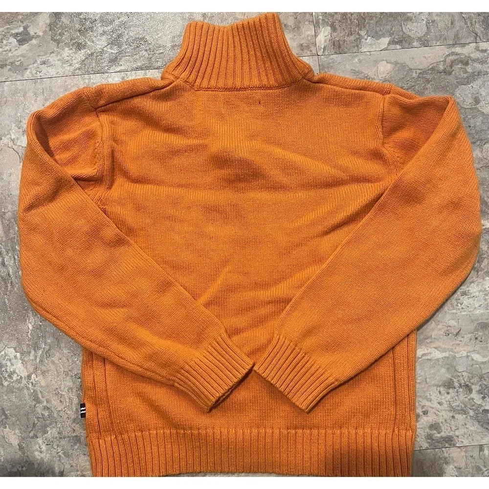 Nautica Boys L Sweater Orange 1/4 Zip Long Sleeve Stretch Knit Pullover Youth